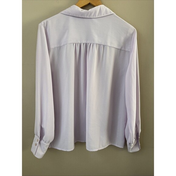 Covington Women's Blouse Size L Lilac Purple Chiffon Sheer Button Front Top - Picture 6 of 8